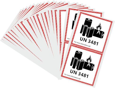 1000 حزمة من الملصقات التحذيرية لبطارية الليثيوم بطول UN3481، مقاس 4.7 × 4.3 بوصة، ملصقات أمان لاصقة لشحن بطاريات الليثيوم، ملصقات تحذير النقل (UN3481) in Saudi Arabia