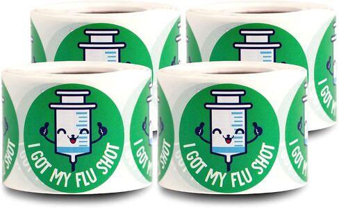 I Got My Flu Shot Stickers (1.5 inch, Round, Green - 300 Labels) Circle Dot I Got My Flu Shot Badges for clinics, Hospitals, vaccinations Centers or flu Awarness in Saudi Arabia