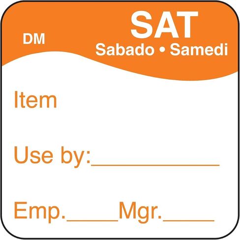 DayMark Safety Systems DissolveMark IT110073 Day of The Week Dissolvable Label, FRI, Item/Use by/EMP/MGR, 1" x 1" Green Roll of 500 in Saudi Arabia