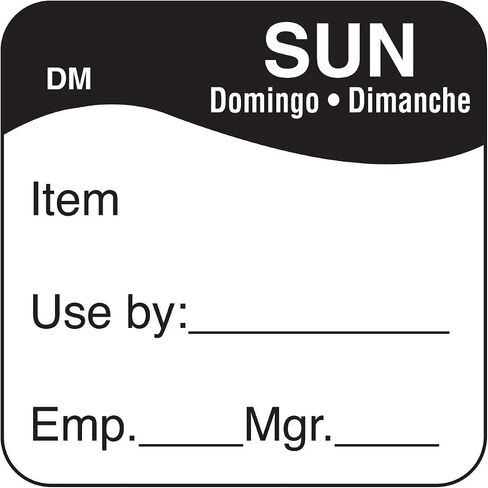 DayMark Safety Systems DissolveMark IT110073 Day of The Week Dissolvable Label, FRI, Item/Use by/EMP/MGR, 1" x 1" Green Roll of 500 in Saudi Arabia