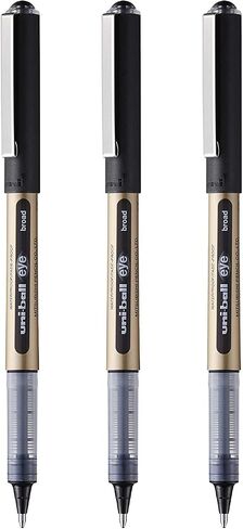 uni-ball UB-150-10 Eye Broad Rollerball 3pc Blister Black Plastic Free Packaging in Saudi Arabia