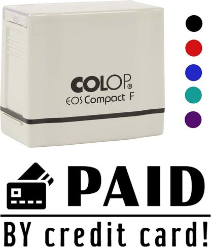 Printtoo Paid by Credit Card Self Inking Rubber Stamp Pre-Inked Office Stamp- Home Office Business Stationery, 47 x 20 mm Red in Saudi Arabia