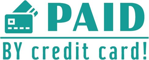 Printtoo Paid by Credit Card Self Inking Rubber Stamp Pre-Inked Office Stamp- Home Office Business Stationery, 47 x 20 mm Red in Saudi Arabia