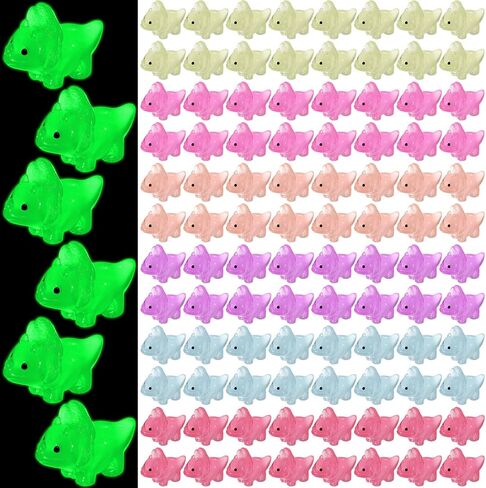 96 قطعة من ألعاب الديناصورات الصغيرة المضيئة تتوهج في الظلام، تماثيل ديناصورات صغيرة من الراتنج، تماثيل ديناصورات صغيرة للحديقة والمناظر الطبيعية وحوض السمك وديكور بيت الدمى، حشو بينياتا (لون لطيف) in Kuwait