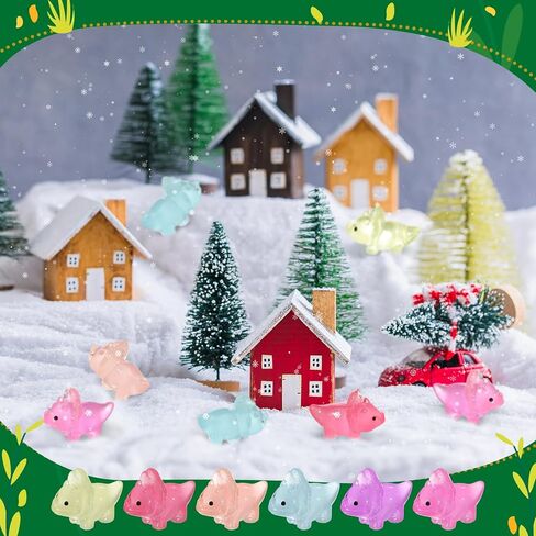 96 قطعة من ألعاب الديناصورات الصغيرة المضيئة تتوهج في الظلام، تماثيل ديناصورات صغيرة من الراتنج، تماثيل ديناصورات صغيرة للحديقة والمناظر الطبيعية وحوض السمك وديكور بيت الدمى، حشو بينياتا (لون لطيف) in Kuwait