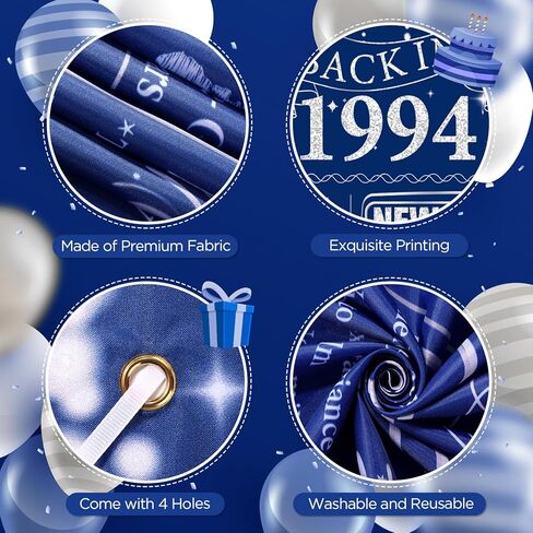 Blue 70th Birthday Decorations for Men and Women, 19PCS Large Navy Blue Silver Vintage BACK IN 1955 Banner and Balloons for Cheers to 70 Years Old 1955 Anniversary Party Supplies Indoor Outdoor Decor in Kuwait