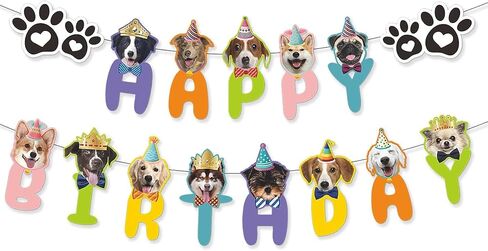 Dog Happy Birthday Banner Dog Theme Birthday Decorations Dog Happy Birthday Sign Dog, Birthday Party for Kids Decoration Baby Shower Party Supplies for Pet in Saudi Arabia