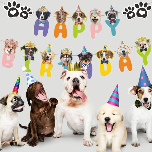 Dog Happy Birthday Banner Dog Theme Birthday Decorations Dog Happy Birthday Sign Dog, Birthday Party for Kids Decoration Baby Shower Party Supplies for Pet in Saudi Arabia