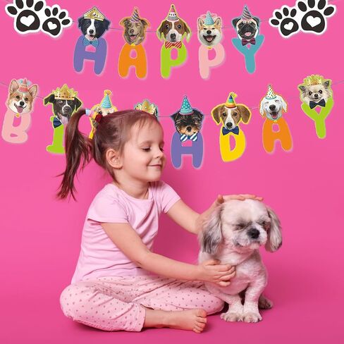 Dog Happy Birthday Banner Dog Theme Birthday Decorations Dog Happy Birthday Sign Dog, Birthday Party for Kids Decoration Baby Shower Party Supplies for Pet in Saudi Arabia