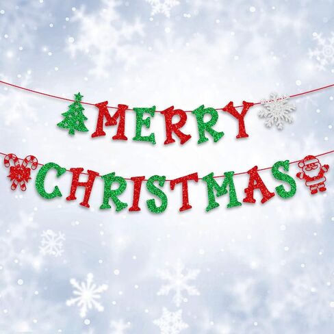 Merry Christmas Words Banners Christmas Hanging Banners for Christmas Decoration, Santa Trees Snowflake Banners for New Year Party Decoration Winter Xmas Home Gathering Hanging Accessories Supplies in Saudi Arabia
