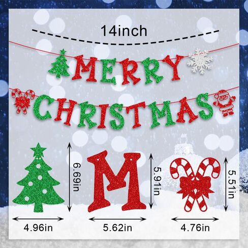 Merry Christmas Words Banners Christmas Hanging Banners for Christmas Decoration, Santa Trees Snowflake Banners for New Year Party Decoration Winter Xmas Home Gathering Hanging Accessories Supplies in Saudi Arabia