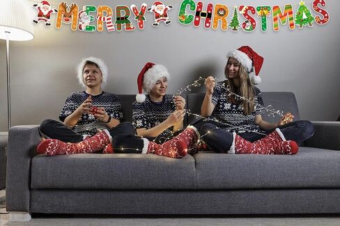 Merry Christmas Words Banners Christmas Hanging Banners for Christmas Decoration, Santa Trees Snowflake Banners for New Year Party Decoration Winter Xmas Home Gathering Hanging Accessories Supplies in Saudi Arabia