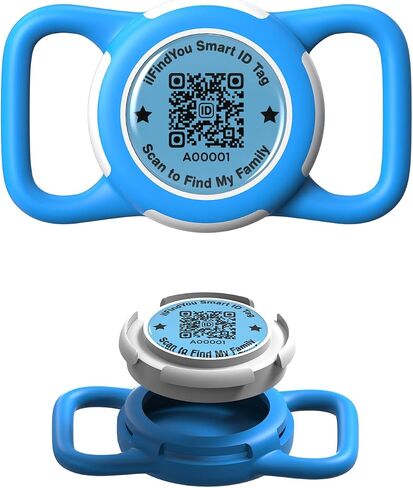 حامل طوق الكلب AirTag مقاوم للماء لجهاز Apple Tracker QR Code Case أسود in Saudi Arabia