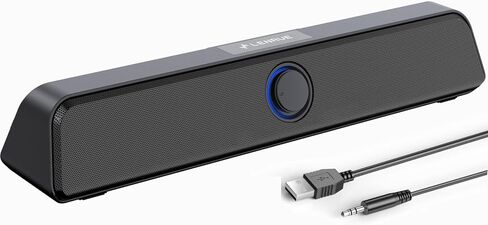 LENRUE 2.1 Computer Speakers for Desktop with Subwoofer, PC Speakers with Light,11W Stereo Desktop Speaker with Enhanced Bass,USB Powered Speaker with AUX-in for Laptop/Tablet/Monitor-N191 in Saudi Arabia