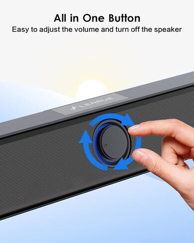 LENRUE 2.1 Computer Speakers for Desktop with Subwoofer, PC Speakers with Light,11W Stereo Desktop Speaker with Enhanced Bass,USB Powered Speaker with AUX-in for Laptop/Tablet/Monitor-N191 in Saudi Arabia