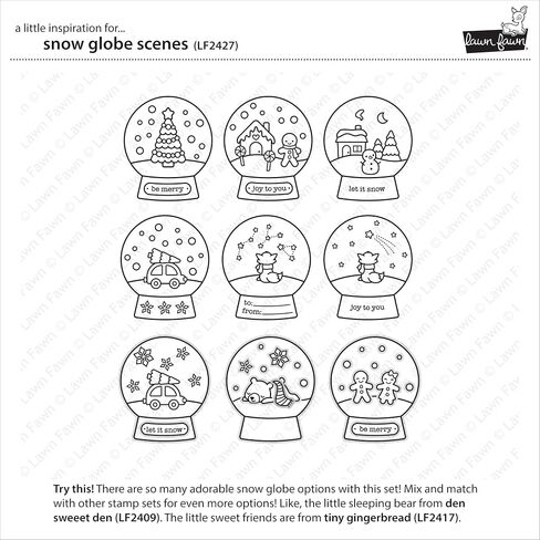 طوابع شفافة لمشاهد Lawn Fawn Snow Globe مقاس 4×6، وقوالب تنسيق وتنسيق قالب إضافي للاهتزاز، مجموعة من 3 عناصر (LF2427، LF2428، LF2429) in Saudi Arabia