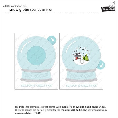 طوابع شفافة لمشاهد Lawn Fawn Snow Globe مقاس 4×6، وقوالب تنسيق وتنسيق قالب إضافي للاهتزاز، مجموعة من 3 عناصر (LF2427، LF2428، LF2429) in Saudi Arabia