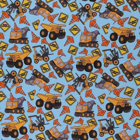 آلات البناء القطنية للأطفال من Mook Fabrics، قطع زرقاء بالياردة in Kuwait