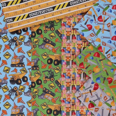 آلات البناء القطنية للأطفال من Mook Fabrics، قطع زرقاء بالياردة in Kuwait