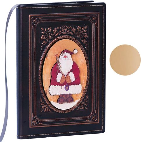 Unlined Journal - Christmas Santa Claus & Gift 3D-Embossed Art Pattern Hardcover Notebook Gift, A5 Blank Sketchbook Notepad, 8.4" x 5.7" (100 Sheets, 200 Pages) in Kuwait