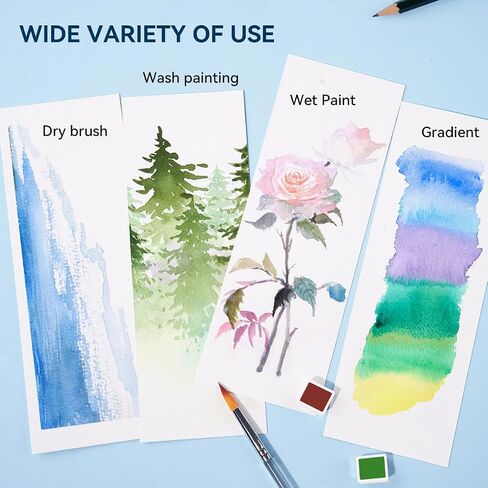 MeiLiang 52 Watercolor Paint Set, Travel Watercolors Set with Drawing Pencil, Paint Brushes, 5 Watercolor Paper, Sponge & Black Drawing Pens, Water Colors Paint for Adults, Art Supplies, Blue Case in Saudi Arabia
