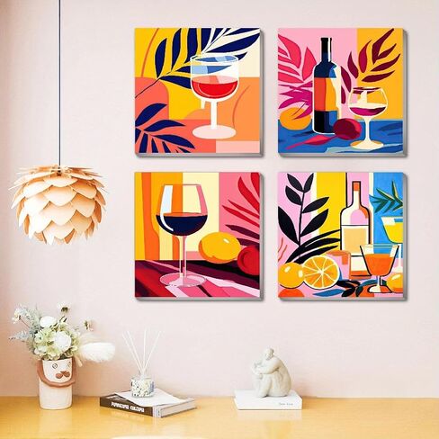 JLHATLSQ 2 Pack Framed Canvas DIY Paint by Numbers Kit for Adults Beginner, Easy Paint by Number,Acrylic Paint Kit Arts and Crafts for Adults for Decor 8x8inch in Saudi Arabia