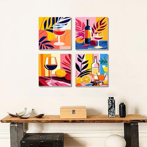 JLHATLSQ 2 Pack Framed Canvas DIY Paint by Numbers Kit for Adults Beginner, Easy Paint by Number,Acrylic Paint Kit Arts and Crafts for Adults for Decor 8x8inch in Saudi Arabia