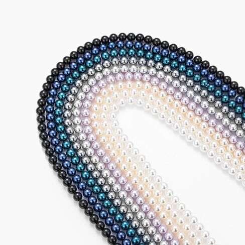 6mm Round Glass Pearl Beads for Nacklace Ankle Bracelets, Wreaths, Tassels,Earrings DIY Beading Jewelry Making Approx. 60 Beads, 40cm Length (Milk White) in Saudi Arabia