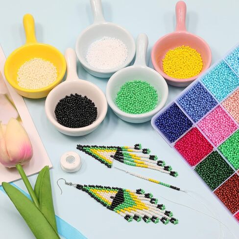2mm Round Size Almost Uniform Glass Seed Beads About 20000pcs Rainbow Colors Seed Beads 12/0 Glass Crystal Seed Beads for Jewelry Making (About 850pcs/Color, 24 Colors) in Kuwait
