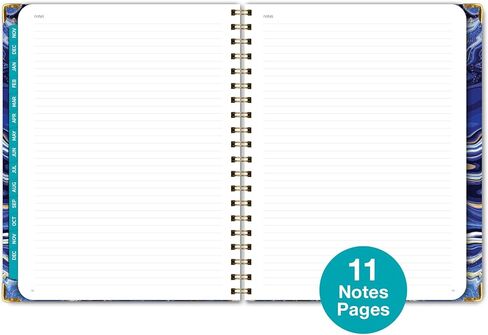 مخطط غلاف فني 2024: (نوفمبر 2023 حتى ديسمبر 2024) 8.5 بوصة × 11 بوصة مخطط يومي أسبوعي شهري وجدول أعمال سنوي. مجموعة الإشارة المرجعية ومجلد الجيب والملاحظات اللاصقة (رخام أبيض أزرق) in Kuwait