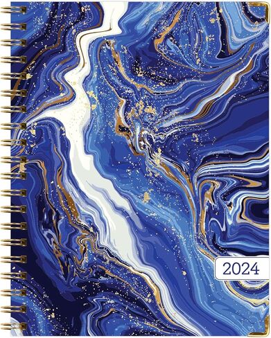 مخطط غلاف فني 2024: (نوفمبر 2023 حتى ديسمبر 2024) 8.5 بوصة × 11 بوصة مخطط يومي أسبوعي شهري وجدول أعمال سنوي. مجموعة الإشارة المرجعية ومجلد الجيب والملاحظات اللاصقة (رخام أبيض أزرق) in Kuwait