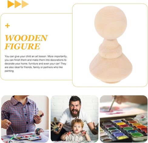 SAFIGLE Unfinished Wood Crafts 10pcs Decor Making Peg Figure Playthings Bodies Dolls Unfinished Wooden Doll People Painting Craft DIY Crafts Decors Wood Arts Game for Figures Unfinished Wood in Saudi Arabia