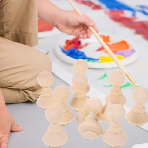 SAFIGLE Unfinished Wood Crafts 10pcs Decor Making Peg Figure Playthings Bodies Dolls Unfinished Wooden Doll People Painting Craft DIY Crafts Decors Wood Arts Game for Figures Unfinished Wood in Saudi Arabia