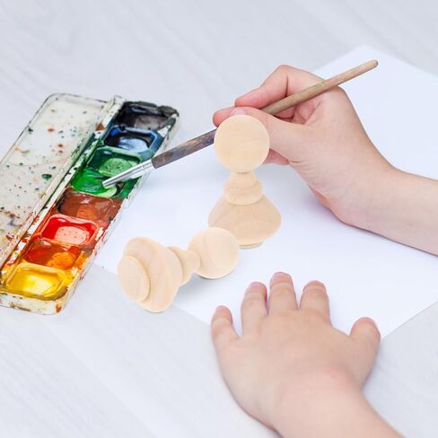 SAFIGLE Unfinished Wood Crafts 10pcs Decor Making Peg Figure Playthings Bodies Dolls Unfinished Wooden Doll People Painting Craft DIY Crafts Decors Wood Arts Game for Figures Unfinished Wood in Saudi Arabia