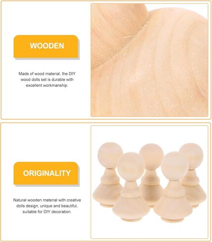 SAFIGLE مصنوعات خشبية غير مكتملة 10 قطع ديكور صنع أشكال ألعاب أجسام دمى دمى خشبية غير مكتملة أشخاص يرسمون حرفية يدوية ديكورات خشبية لعبة فنون خشبية لشخصيات الخشب غير المكتمل in Kuwait