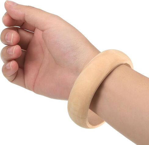 uxcell Wooden Bangle Bracelet, 8Pcs 85mm - Log Retro Macrame Rings, Unfinished Smooth Wood Circle, Wooden Rings for Crafts, Jewelry, DIY Making, Home Decor in Saudi Arabia
