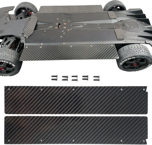 2Pcs Carbon Fiber RC Chassis Side Skirts Side Panels Widening Kit (46mm/ 56mm) for 1/7 Felony & Infraction V2 6s BLX All-Road Truck RTR Upgrade Part(46MM) in Kuwait