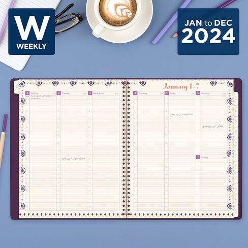 Cambridge 2024 Weekly & Monthly Appointment Book, 8-1/2" x 11", Large, Sundance, Purple (5051-905-24) in Saudi Arabia