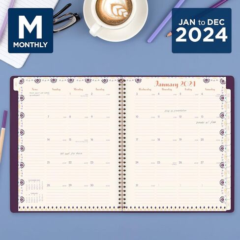 Cambridge 2024 Weekly & Monthly Appointment Book, 8-1/2" x 11", Large, Sundance, Purple (5051-905-24) in Saudi Arabia