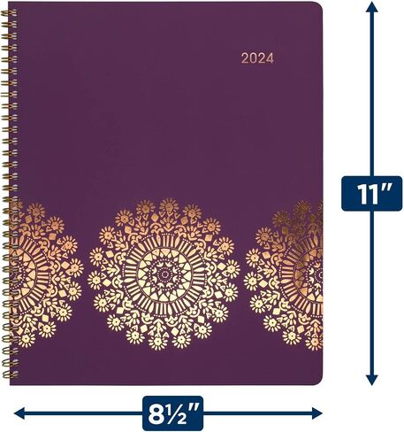 Cambridge 2024 Weekly & Monthly Appointment Book, 8-1/2" x 11", Large, Sundance, Purple (5051-905-24) in Saudi Arabia