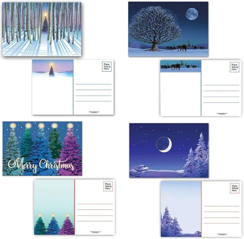 Stonehouse Collection | Variety of Forest Trees Christmas Postcards | 40 Assorted Beautiful Trees Postcards | 4 x 6 Inch Postcards | Fill in the Blank Postcards (Assorted) in Kuwait