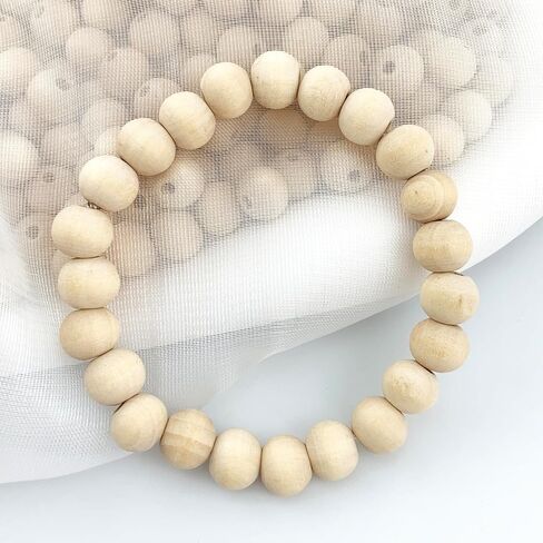 50 Pieces Unfinished Round Wood Beads with Hole, Natural Wood Loose Spacer Beads for DIY Crafts, Garlands, Jewelry Making (30mm) in Kuwait