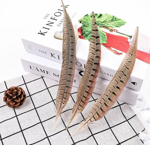 FeelfunFeather 5pcs Pheasant Feather 16-18inch 40-45cm Natural Male Ringneck Tails Feathers for DIY Crafts Home Wedding Party Carnival Decoration in Saudi Arabia