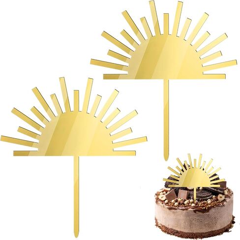 First Birthday Sun Acrylic Cake Topper Decorations 2Pcs, One Year Old Sun Birthday Topper, First Trip Around the Sun Decor, You Are My Sunshine Cake, Boys Girls Birthday Party Supplies in Saudi Arabia