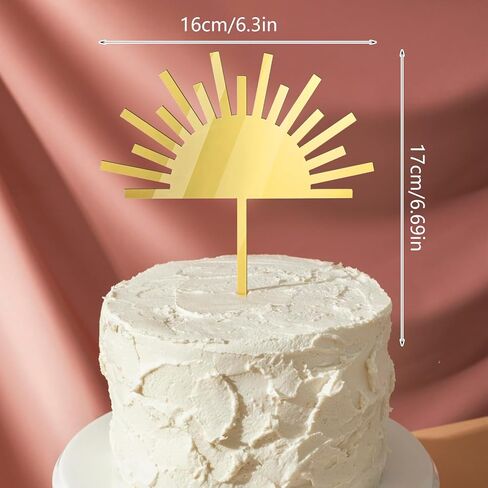 First Birthday Sun Acrylic Cake Topper Decorations 2Pcs, One Year Old Sun Birthday Topper, First Trip Around the Sun Decor, You Are My Sunshine Cake, Boys Girls Birthday Party Supplies in Saudi Arabia