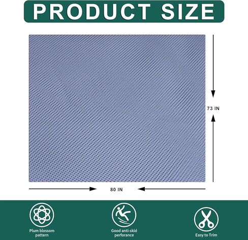 73x20 Inches Double-Sided Anti-Slip Carpet, Premium Vinyl Anti-Skid Fabric, Rug Backing & Rug Making Supplies, Non-Slip Rug Grips for Area Rugs to Keep Them in Place (Grey) in Kuwait