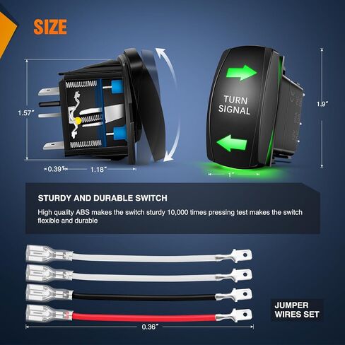 Nilight Sasquatch Lights Rocker Switch 5Pin Laser On/Off LED Light 20A/12V 10A/24V مجموعة أسلاك القفز لشاحنات الجيب، ضمان لمدة عامين (90003B) in Kuwait