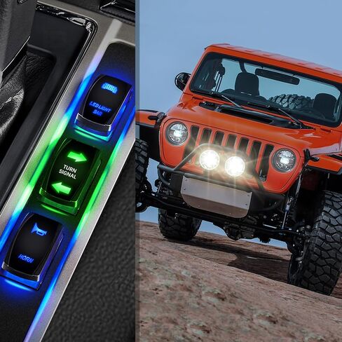 Nilight Sasquatch Lights Rocker Switch 5Pin Laser On/Off LED Light 20A/12V 10A/24V مجموعة أسلاك القفز لشاحنات الجيب، ضمان لمدة عامين (90003B) in Kuwait