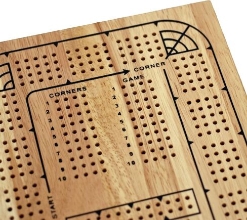 WE Games 4 Player Wooden Cribbage Board, Solid Natural Wood 4 Track Board, Plastic Pegs and Instructions, Card Games for Families and Adults in Saudi Arabia