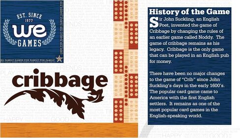 WE Games 4 Player Wooden Cribbage Board, Solid Natural Wood 4 Track Board, Plastic Pegs and Instructions, Card Games for Families and Adults in Saudi Arabia